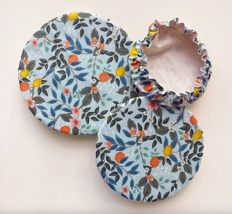 Light Blue Citrus Bowl Cover Set: 1 Bigger Set (S + M + L)