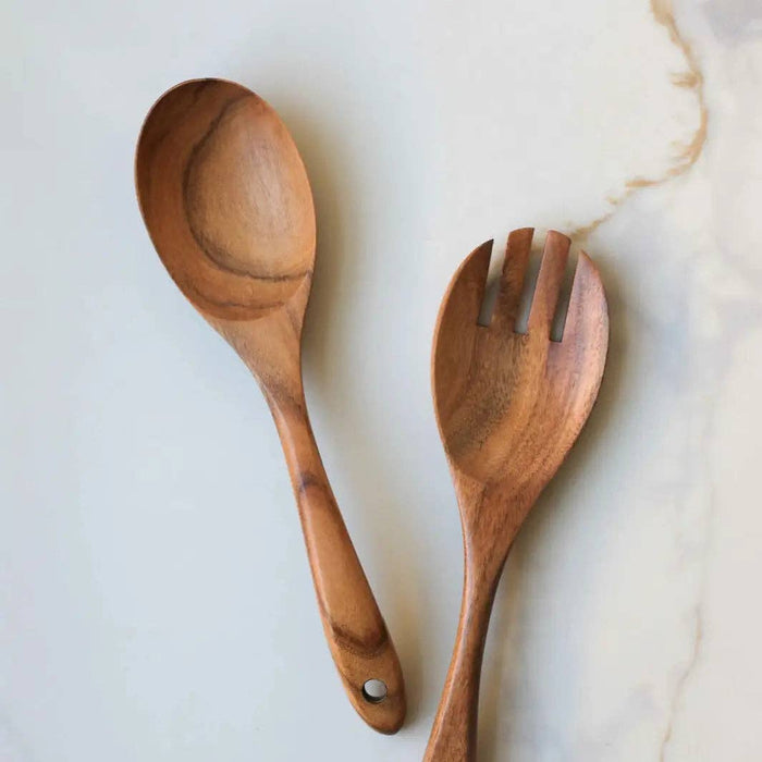 Wood Salad Spoon and Fork: Large Fork