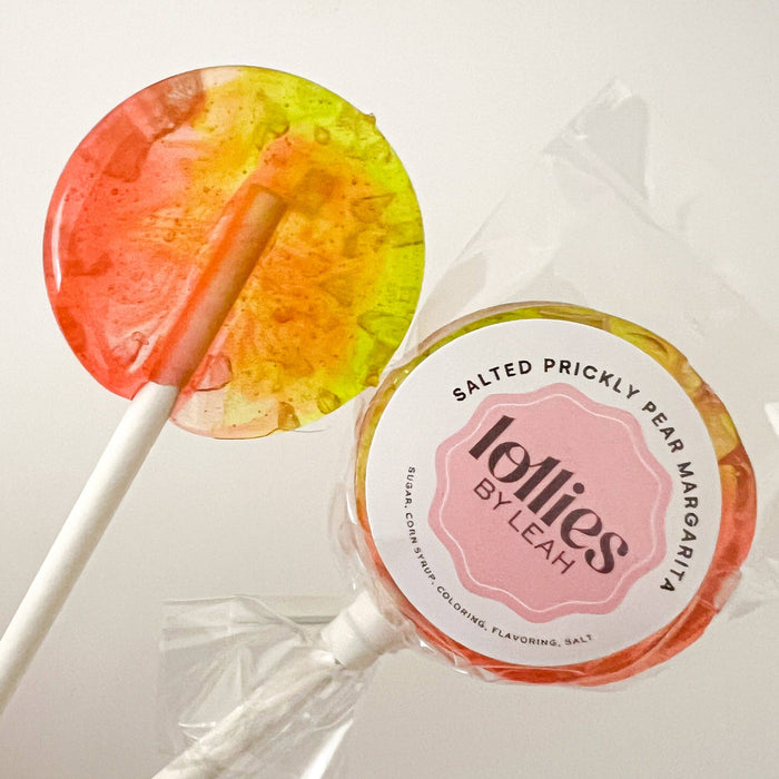 Salted Prickly Pear Margarita Lollipop