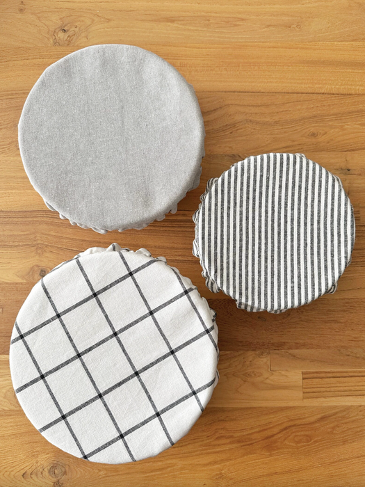 Mix Black Farmhouse Patterned Bowl Cover Set: 1 Biggest Set (M + L + XL)