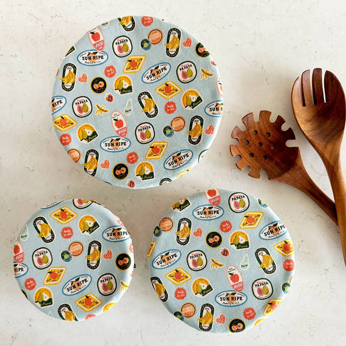 Orange Pattern Fabric Bowl Cover Set: 1 Biggest Set (M + L + XL)
