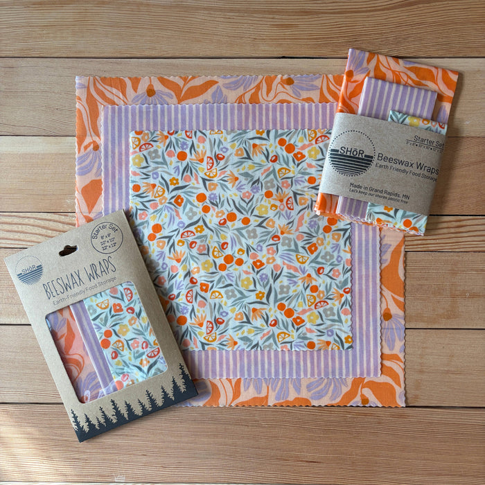 Beeswax Wrap Starter Set - Floral Zest