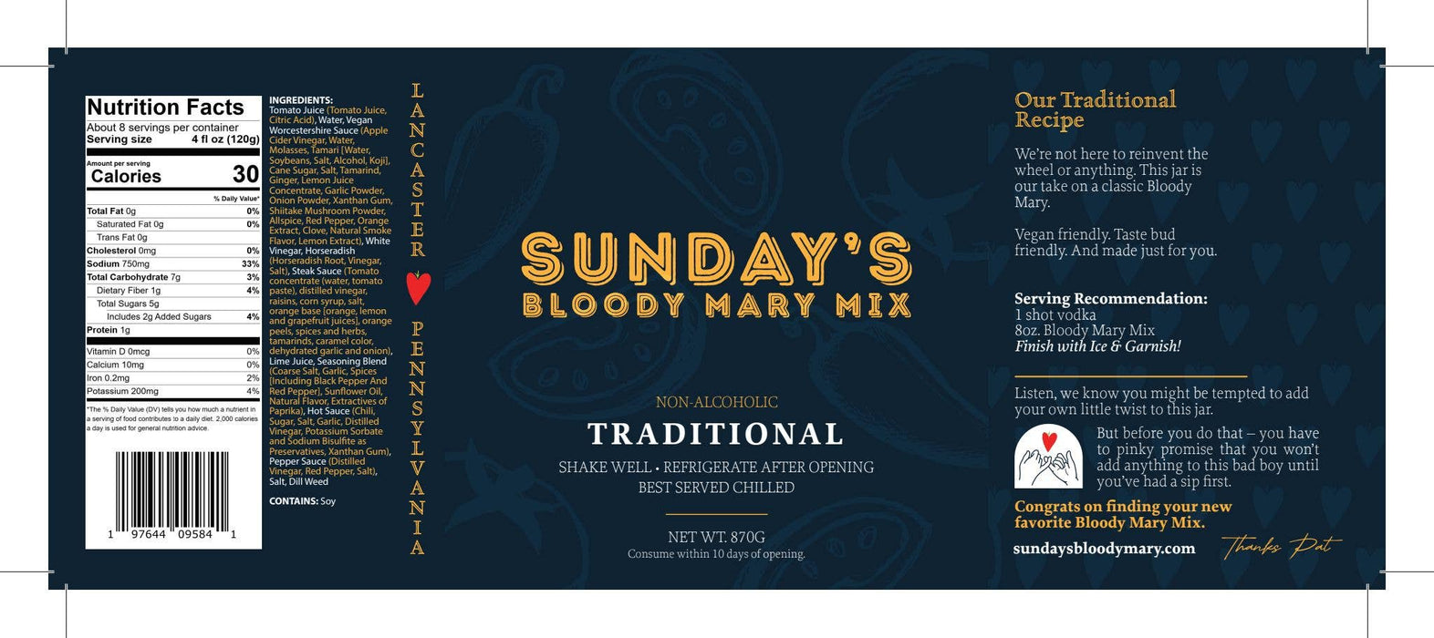 Sunday's Award Winning Traditional Bloody Mary Mix