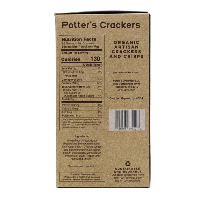 Potter's Crackers Organic Applewood Smoked Crackers